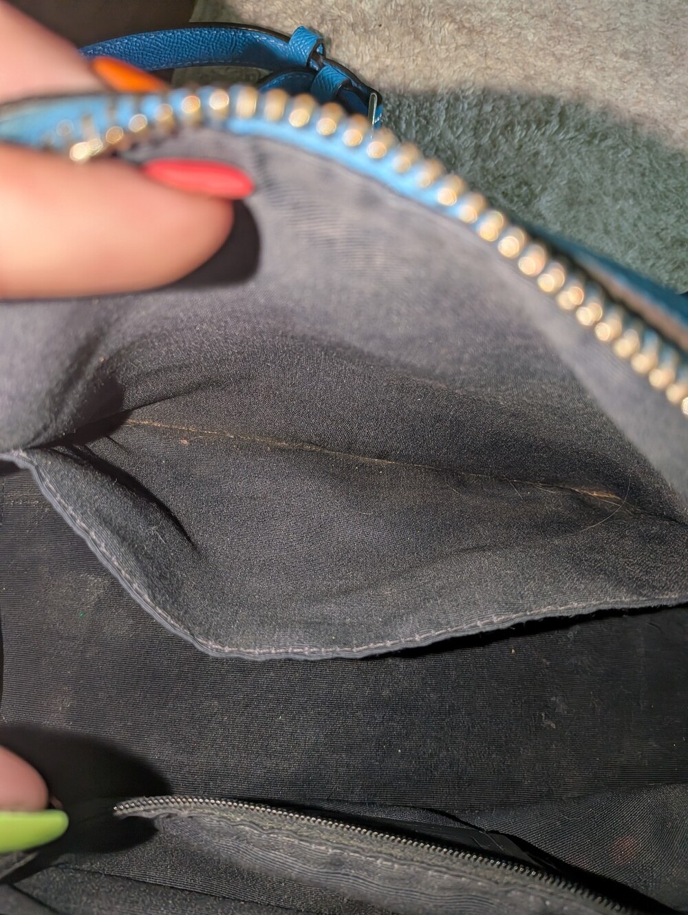 Coach Blue Leather Dome Satchel - Picture 8 of 10